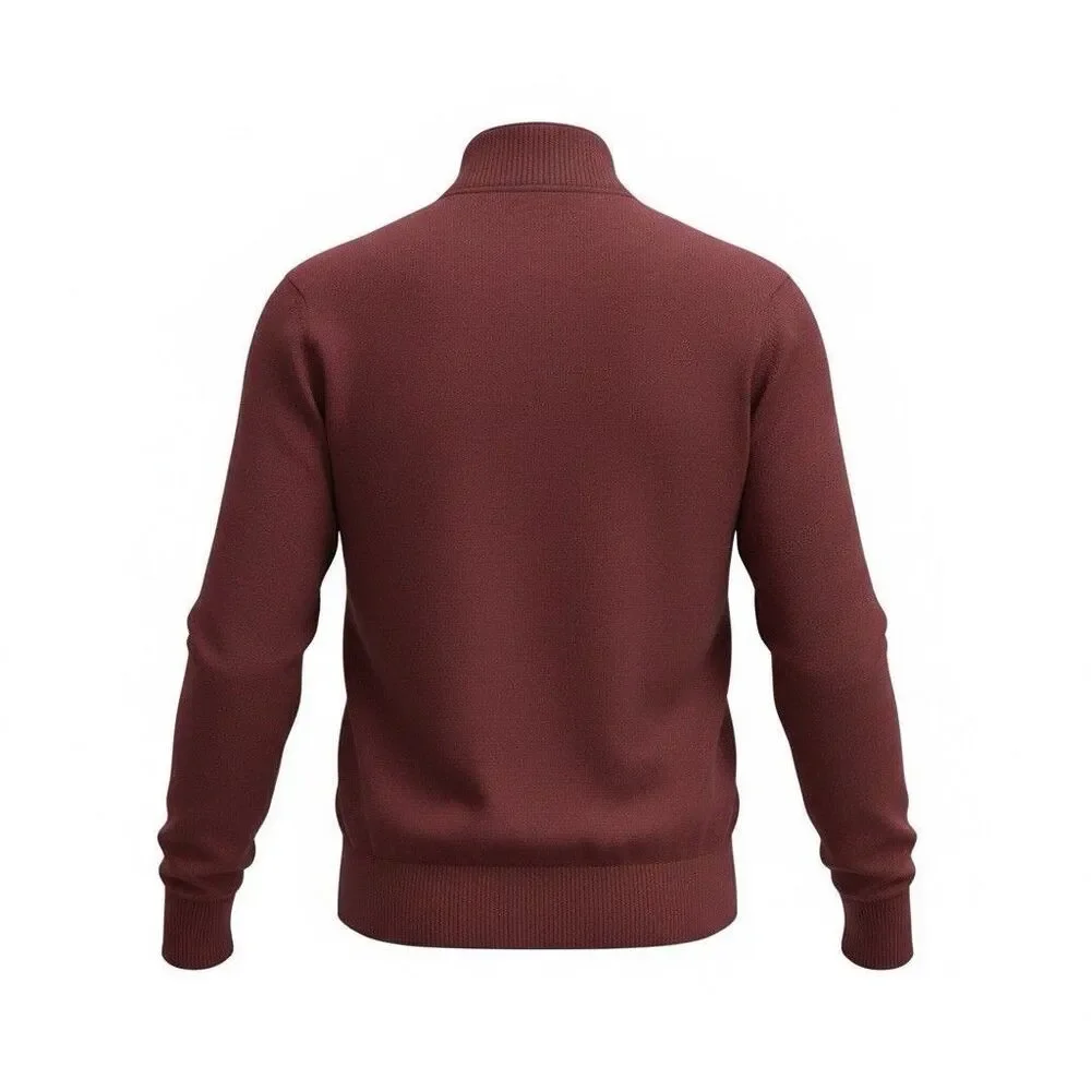 Eddie Bauer Men’s XLT 1/4 Zip Sweater Maroon Cotton Cashmere Pullover - Picture 6 of 6